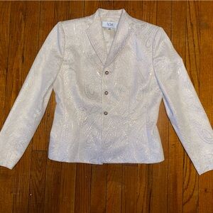 Le Suit Cream Textured Blazer